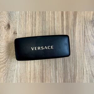 Versace Black Eyeglass / Sunglass Case with Gold Logo EUC